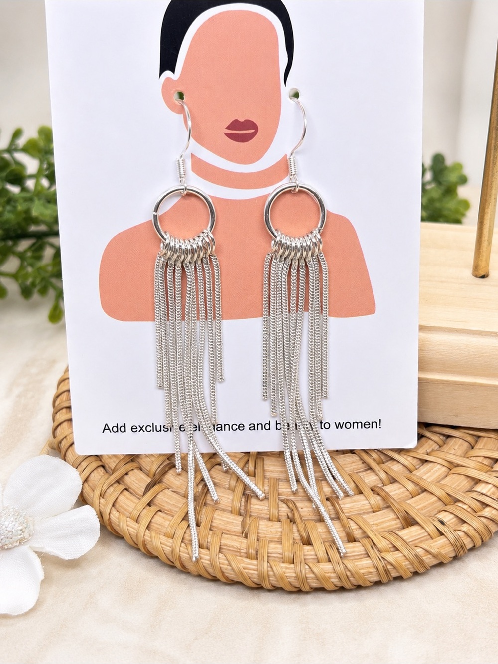 S925 Elegant Silver Dangle Earrings